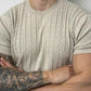 Japanese Style Solid Color Twist Short Sleeve T-shirt For Men
