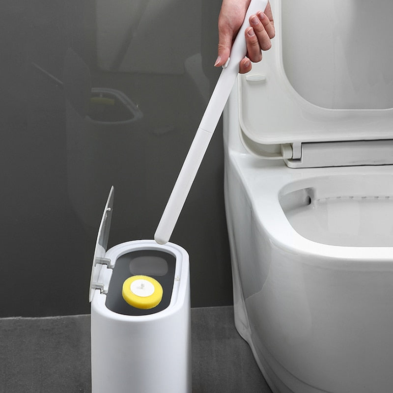 Disposable Toilet Brush With Cleaning Liquid Wall-Mounted Cleaning Tool