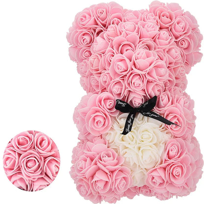 Valentines Day Gift 25cm Rose Teddy Bear From Flowers Bear With Flowers  Rose Bear With Heart