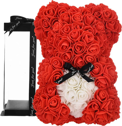 Valentines Day Gift 25cm Rose Teddy Bear From Flowers Bear With Flowers  Rose Bear With Heart